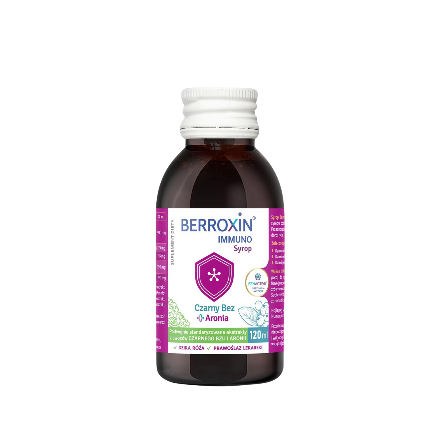 SIROP IMUNITATE cu extract de aronia, soc negru, radacina de nalba mare si macese - BERROXIN® IMMUNO - 120ml